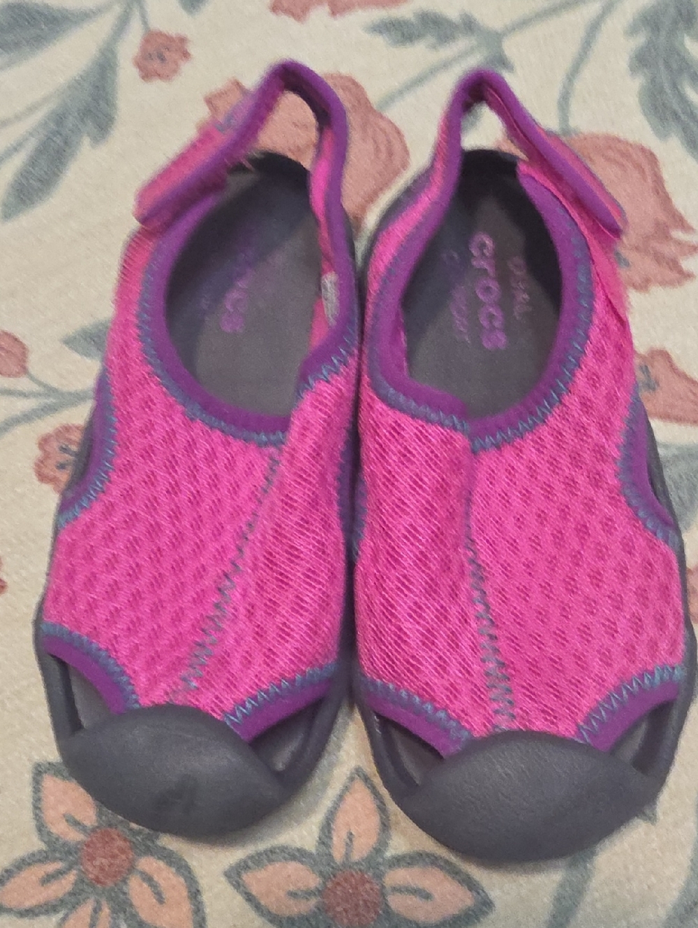 CROCS Pink and Purple Mesh Water Sandals